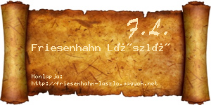 Friesenhahn László névjegykártya